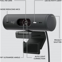 Веб-камера Logitech Brio 500, чёрный
