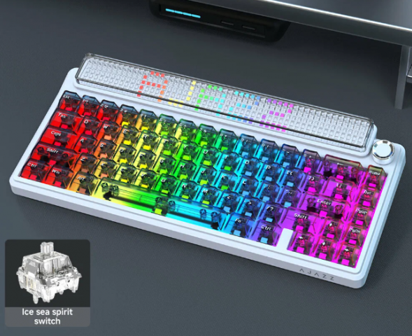 Беспроводная игровая механическая клавиатура Ajazz Pixel 68, 8K, Hot-Swap, RGB, с матричным LED экраном в Красноярске