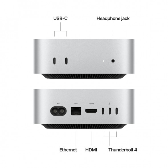 Компьютер Apple Mac mini M4 2024 (MU9D3) (10 Core GPU, 16ГБ, 256ГБ SSD, Apple, macOS), серебристый в Красноярске