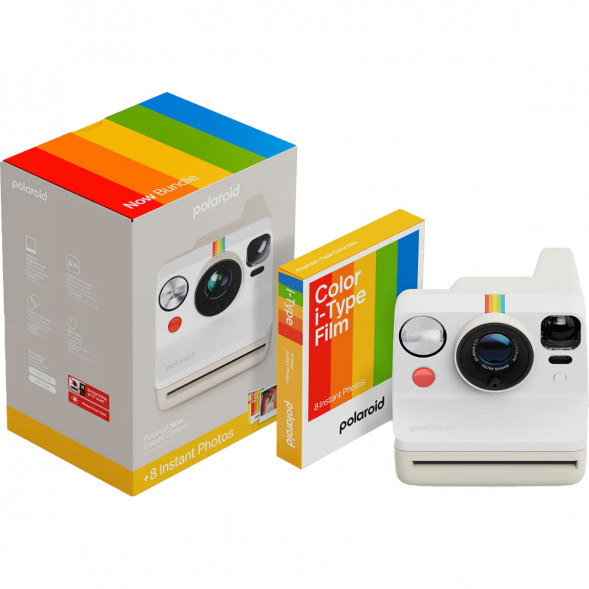 Фотоаппарат моментальной печати Polaroid Now Generation 3 + 8 цветных картриджей, белый в Красноярске
