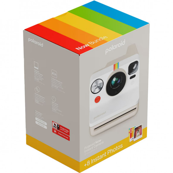 Фотоаппарат моментальной печати Polaroid Now Generation 3 + 8 цветных картриджей, белый в Красноярске