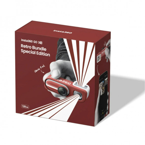 Экшн-камера Insta360 Go 3S Retro Bundle Special Edition 128ГБ, Red в Красноярске